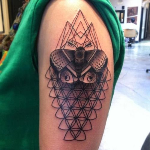 Left Half Sleeve Geometric Tattoo
