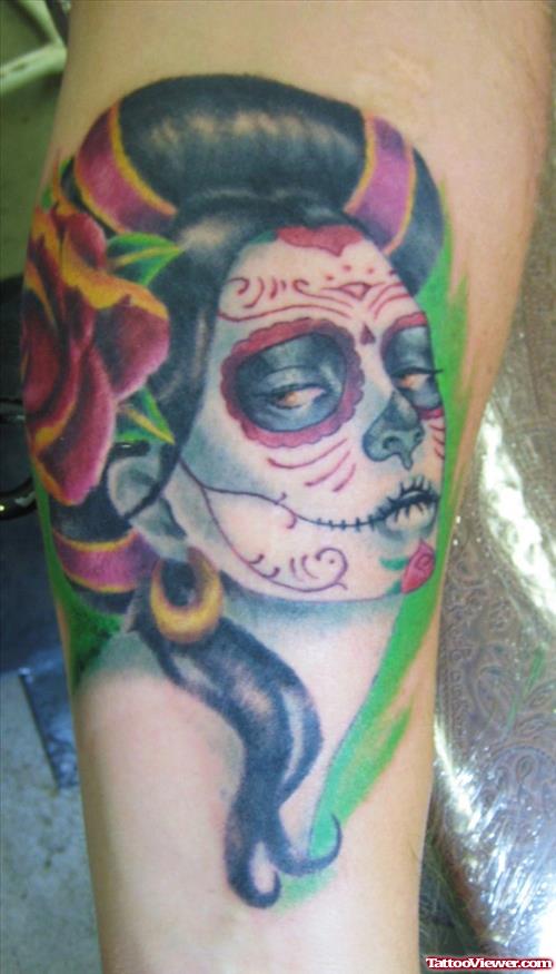 New Day Of The Dead Girl Tattoo Design