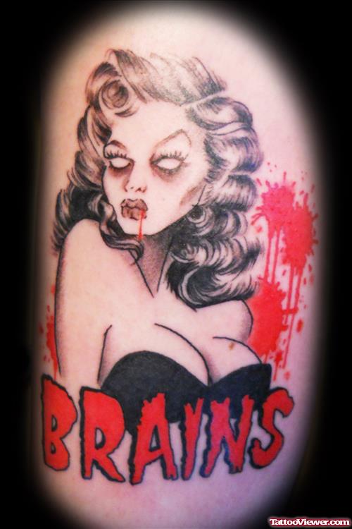 Zombie Girl Tattoo Image