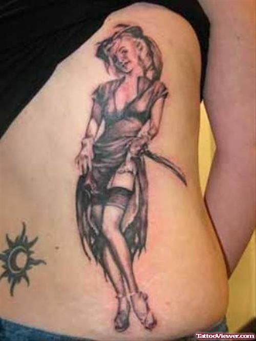 Nice Girl Tattoo On Back