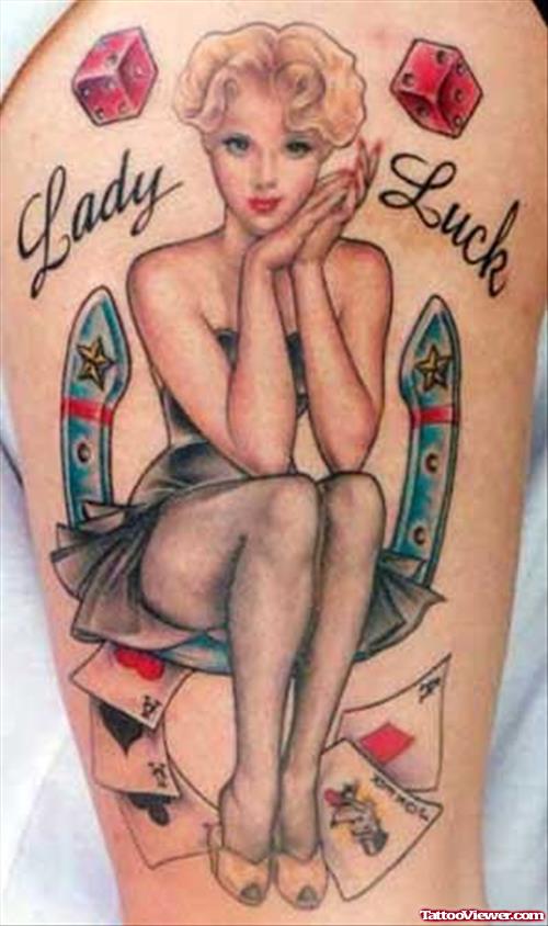 Lady Luck Girl Tattoo Design