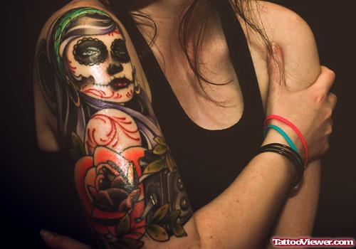 Gypsy Girl Tattoo On Sleeve