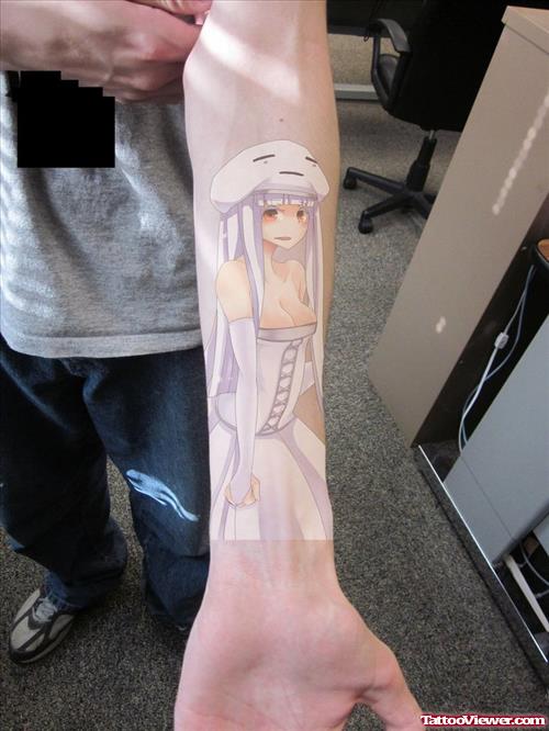 Ghast Girl Tattoo On Forearm