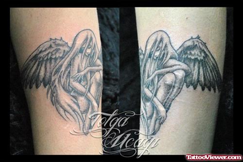 Amazing Angel Girl Tattoo Design