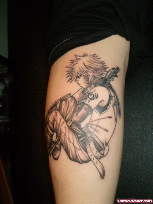 Superb Anime Girl Tattoo Design