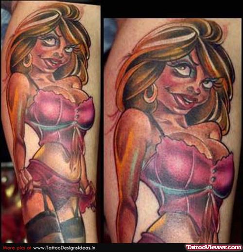 Nice Pin Up Girl Tattoo Design
