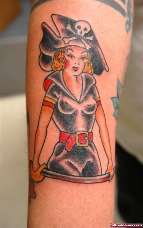 Pirate Girl Tattoo Design