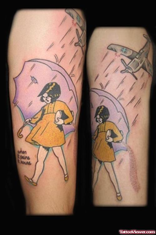Amazing Morton Salt Girl Tattoo Design