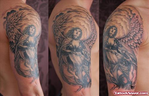 Angel Girl Tattoo On Sleeve