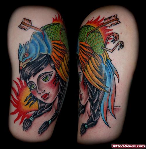 Traditional Gypsy Girl Tattoo Design