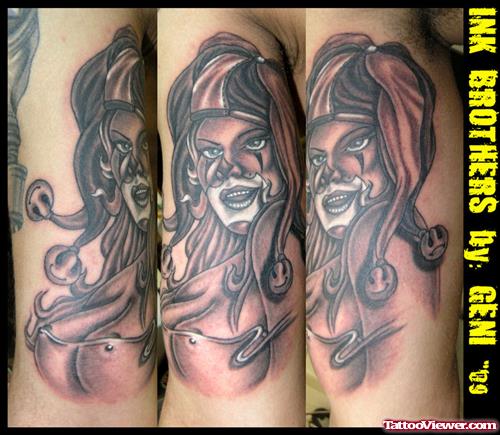 Awesome Clown Girl Tattoo Image