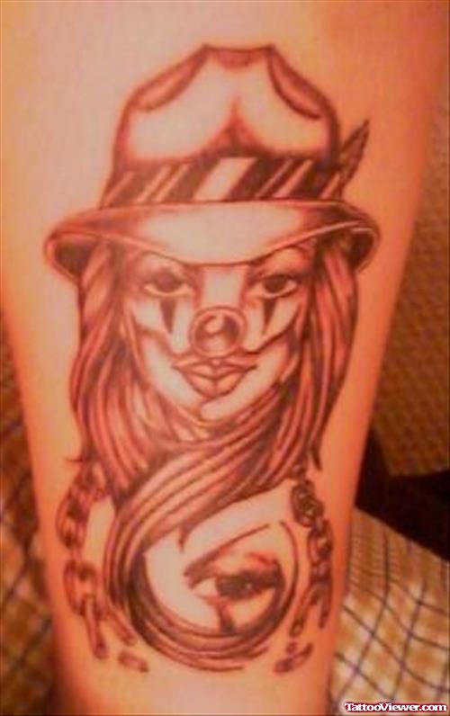 Awesome Evil Clown Girl Tattoo Design