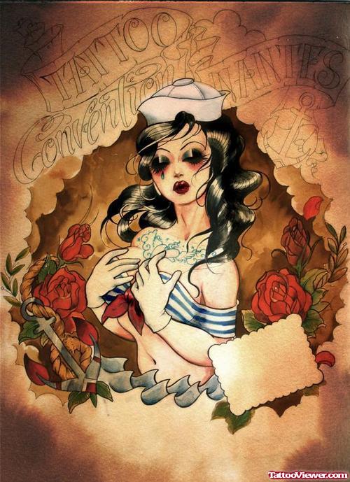 Lovely Girl Tattoo Poster