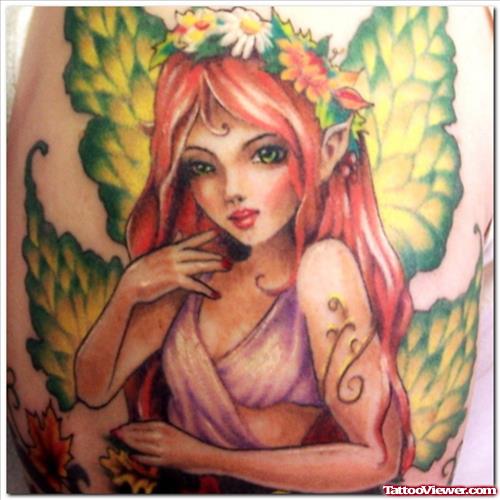 Fantasy Fairy Girl Tattoo Design