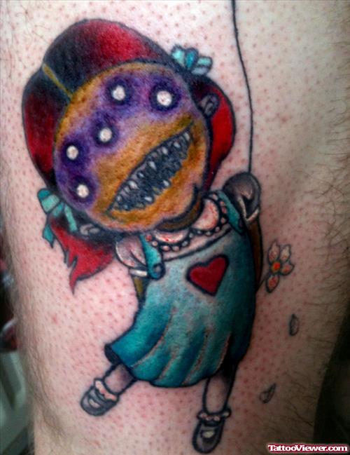 Creepy Little Girl Tattoo Design