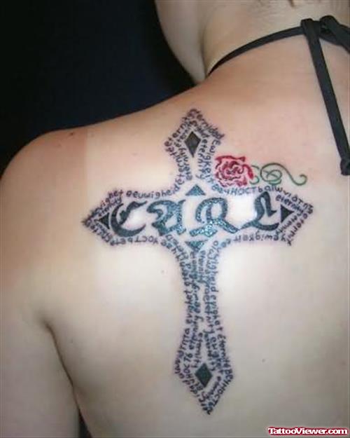 Girl Tattoo Cross Design