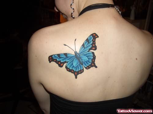 Butterfly Tattoo On Shoulder For Girls