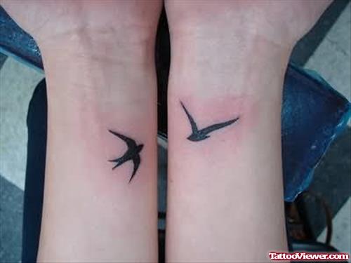 Wrist Bird Tattoo For Girls