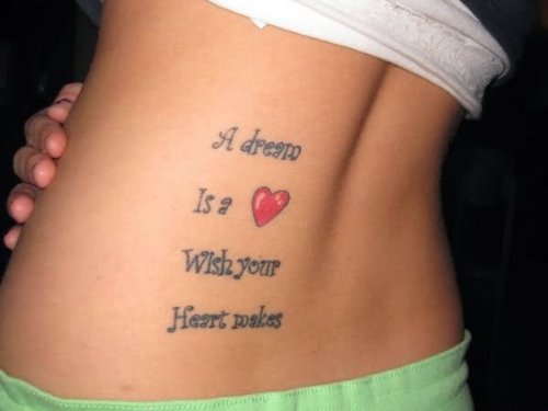 A Dream Is A Wish Your Heart Makes Girl Tattoo