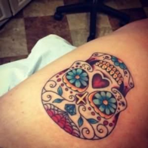 Girl Mexican Skull Tattoo Design