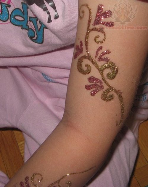 Henna Glitter Tattoo For Girls