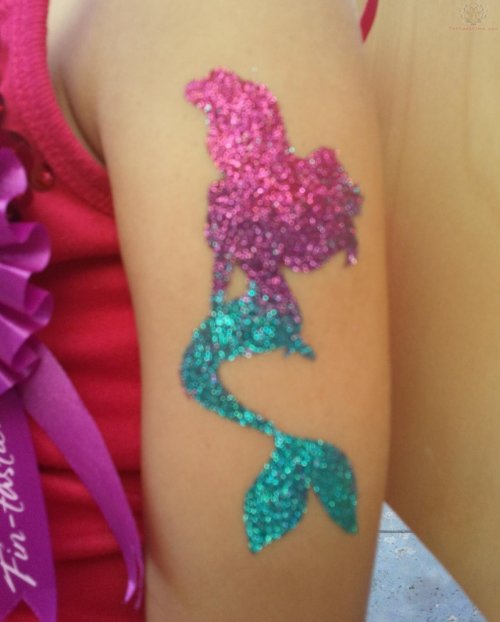 Half Sleeve Mermaid Glitter Tattoo