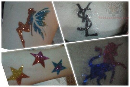 Stars And Fairy Glitter Tattoo
