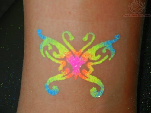 Charming Glitter Butterfly Tattoo
