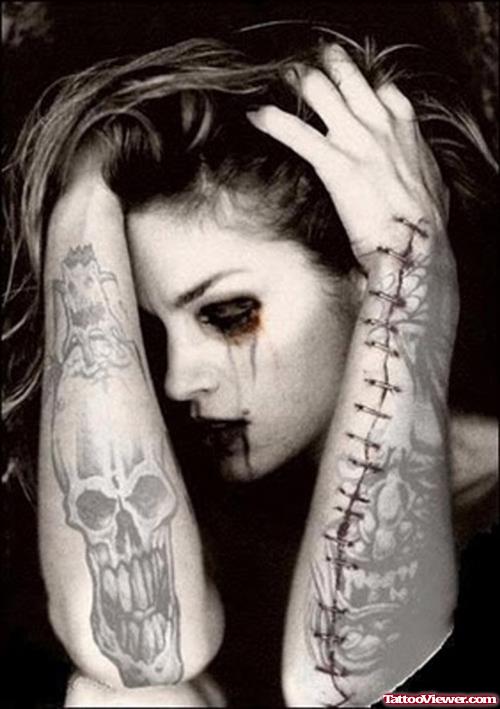 Girl With Gothic Tattoos