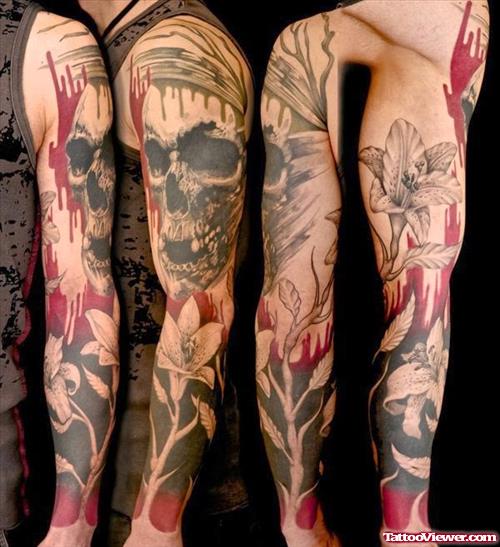 Attractive Gothic Tattoo On Sleeve For Men