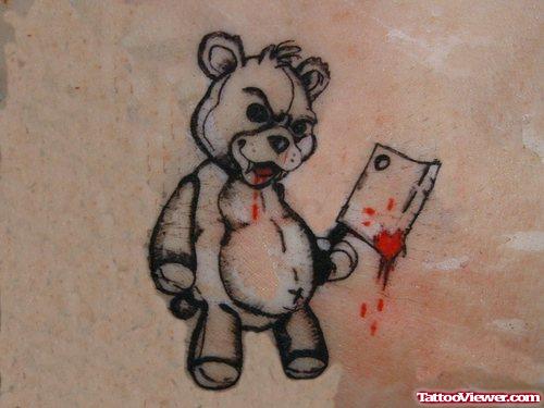 Gothic Teddy Bear Tattoo