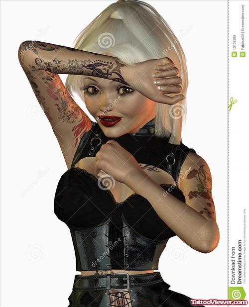 Gothic Girl Tattoo Design