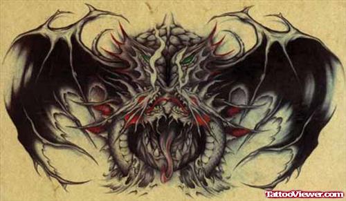Gothic Dragons Tattoo Design