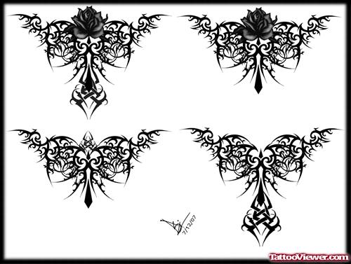 Beautiful Tribal Gothic Tattoos Designs