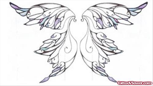 Gothic Fairy Wings Tattoos Design