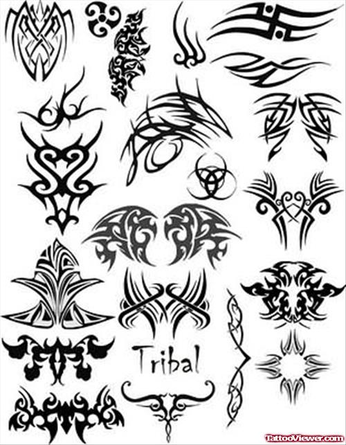 Awesome Black Tribal Gothic Tattoo Design