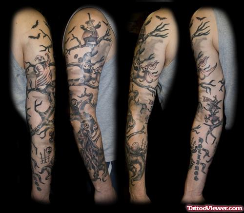 Gothic Tattoo On Sleeve For Men