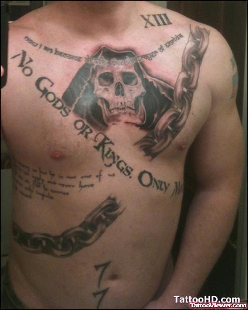 Gothic Tattoo On Man Body