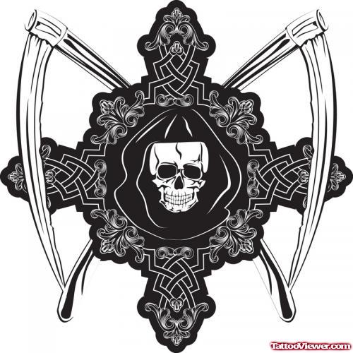 Gothic Grim Reaper Tattoo Design