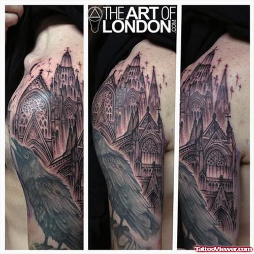 Cathedral Gothic Tattoo On Sleeve