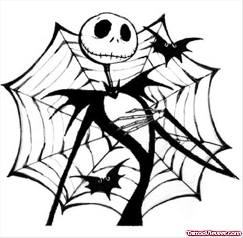 Gothic Nightmare and Web Tattoo Design