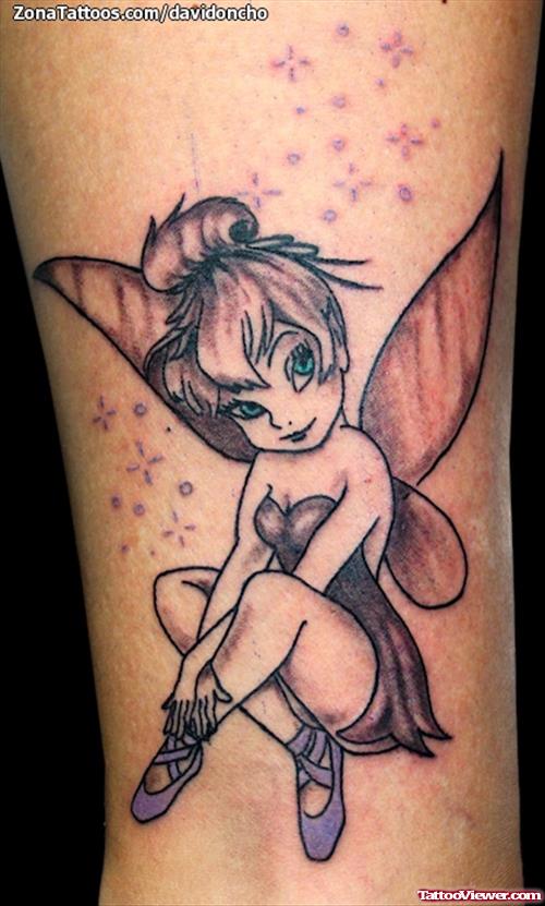 Sitting Gothic Fairy Tattoo