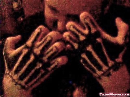 Gothic Skeleton Tattoos on Hands