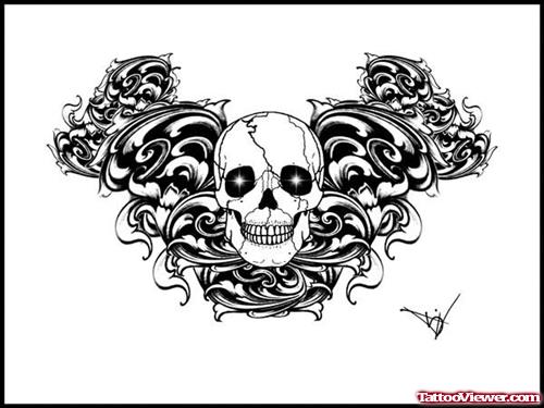 Gothic Skull Tattoo Design