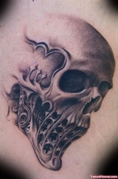 Gothic Scary Skull Tattoo