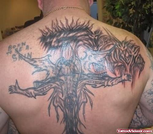 Big Gothic Tattoo On Back