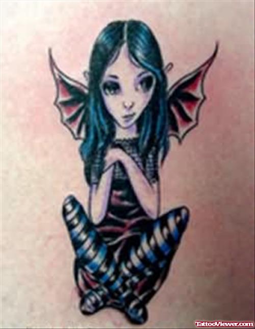 Gothic Cute Girl Tattoo
