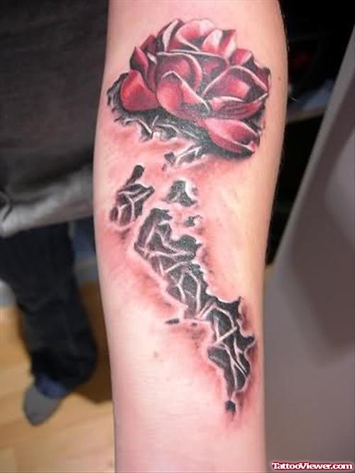 Gothic Rose Tattoo On Arm