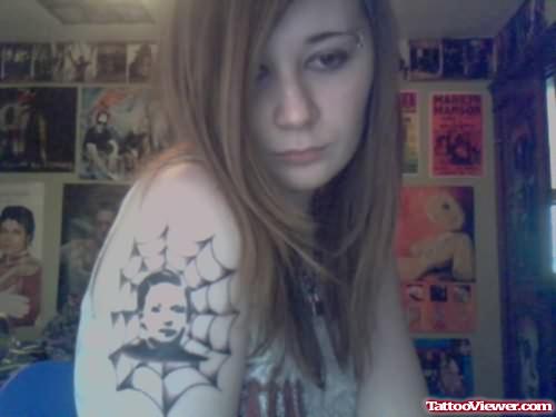 Gothic Spider Web tattoo For Girls