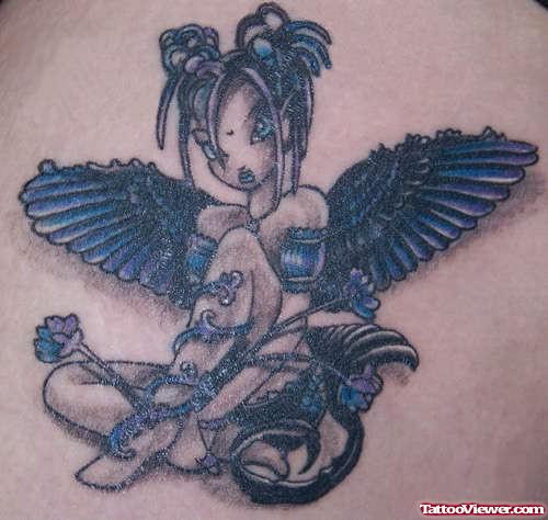 Awesome Gothic Angel tattoo